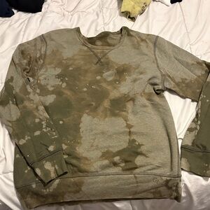 Men's Olive and Beige Sweater